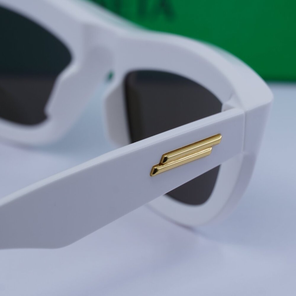 Bottega Veneta BV1326S 004 Rectangle Sunglasses - Ivory/Brown - Picture 9 of 10